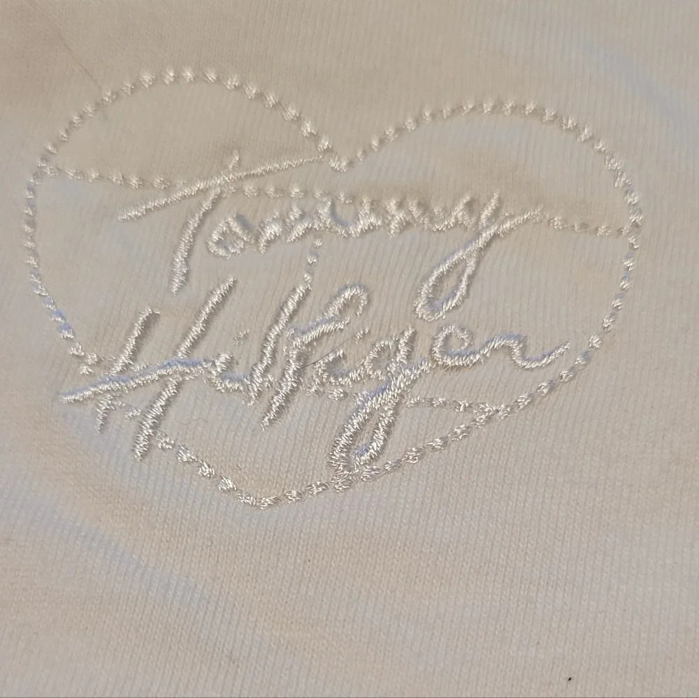 Vintage Tommy Hilfiger 100% Cotton White Embroidered Onsie Size 24 Months